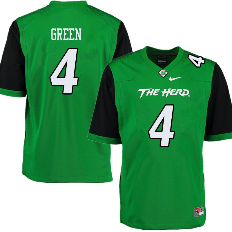 Men #4 Donquell Green Marshall Thundering Herd College Football Jerseys Sale-Green